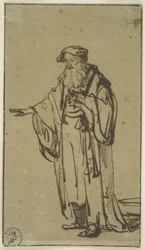 A Standing Old Man、c.1638（紙にペンとインクでウォッシュ）